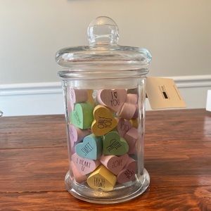 Rae Dunn conversation hearts jar